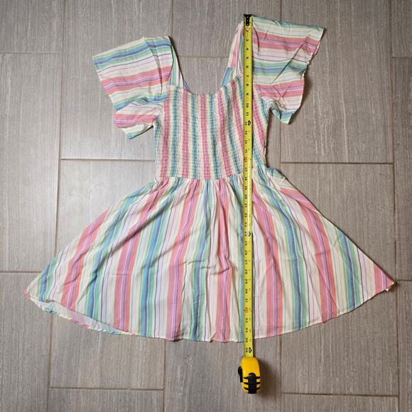 Angie Rainbow Twisted Knot Bust mini dress in a size Large - Picture 7 of 8